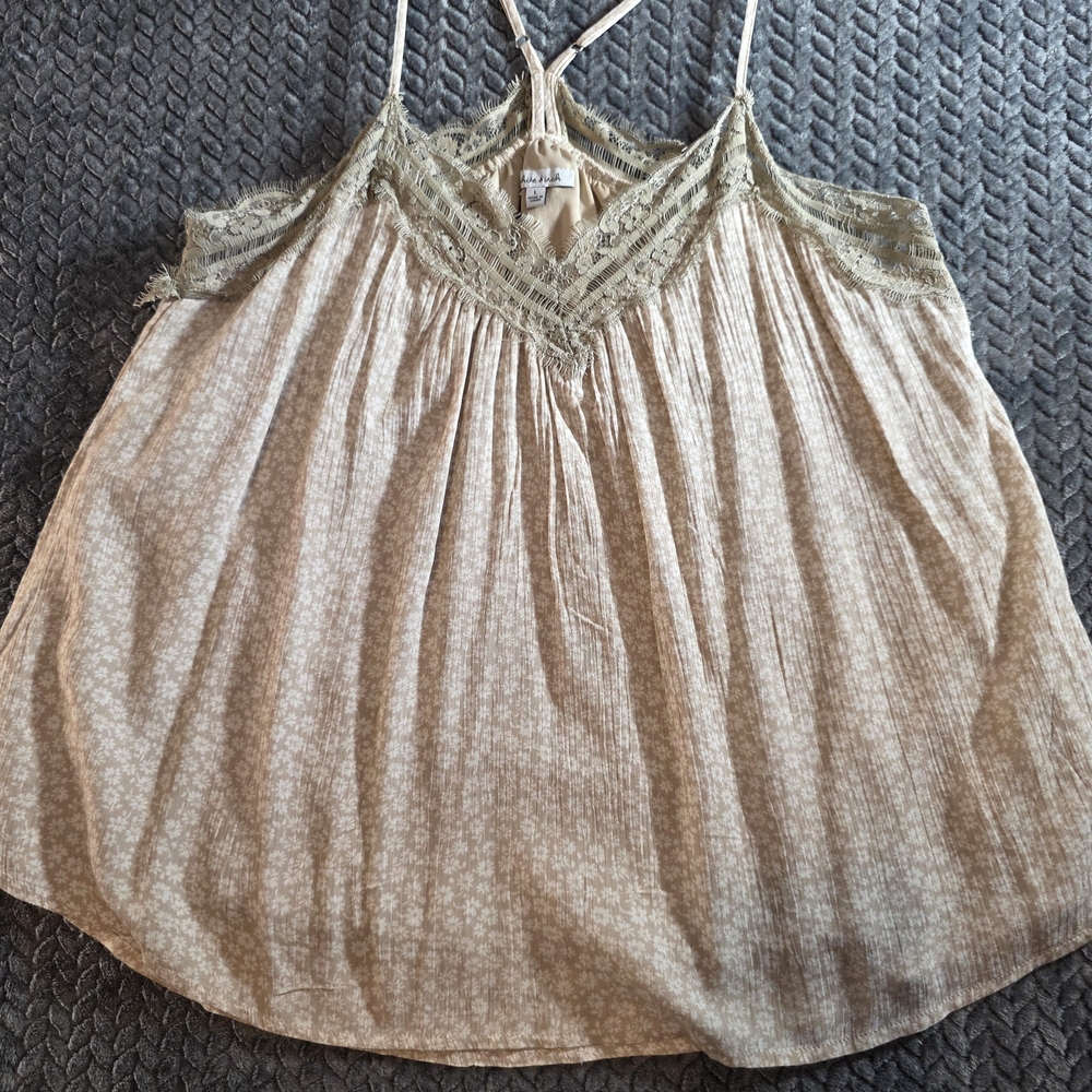 Women's White Birch Lace Trim Spaghetti Strap - Size Large Fairy Whimsigoth Chic